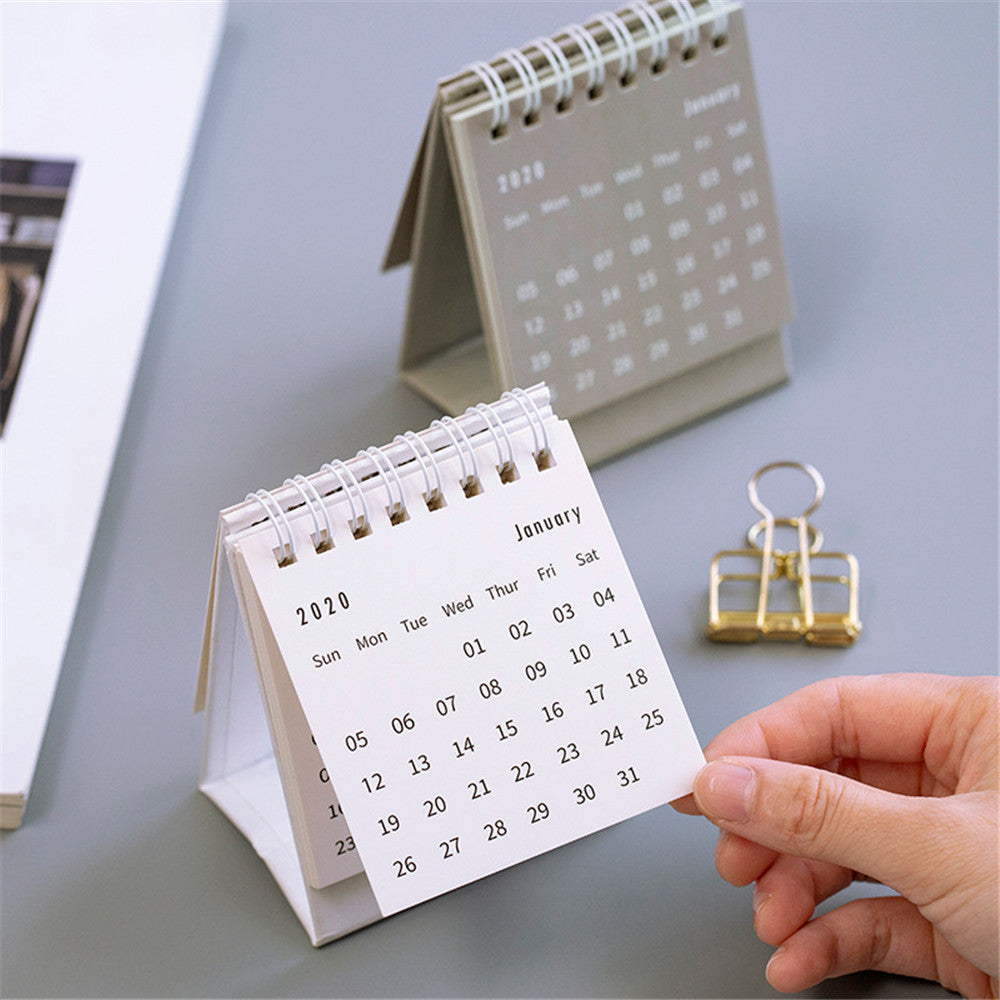 2021 simple solid color small desk calendar