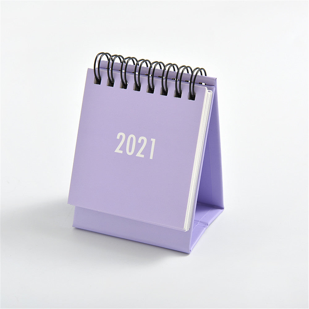 2021 simple solid color small desk calendar