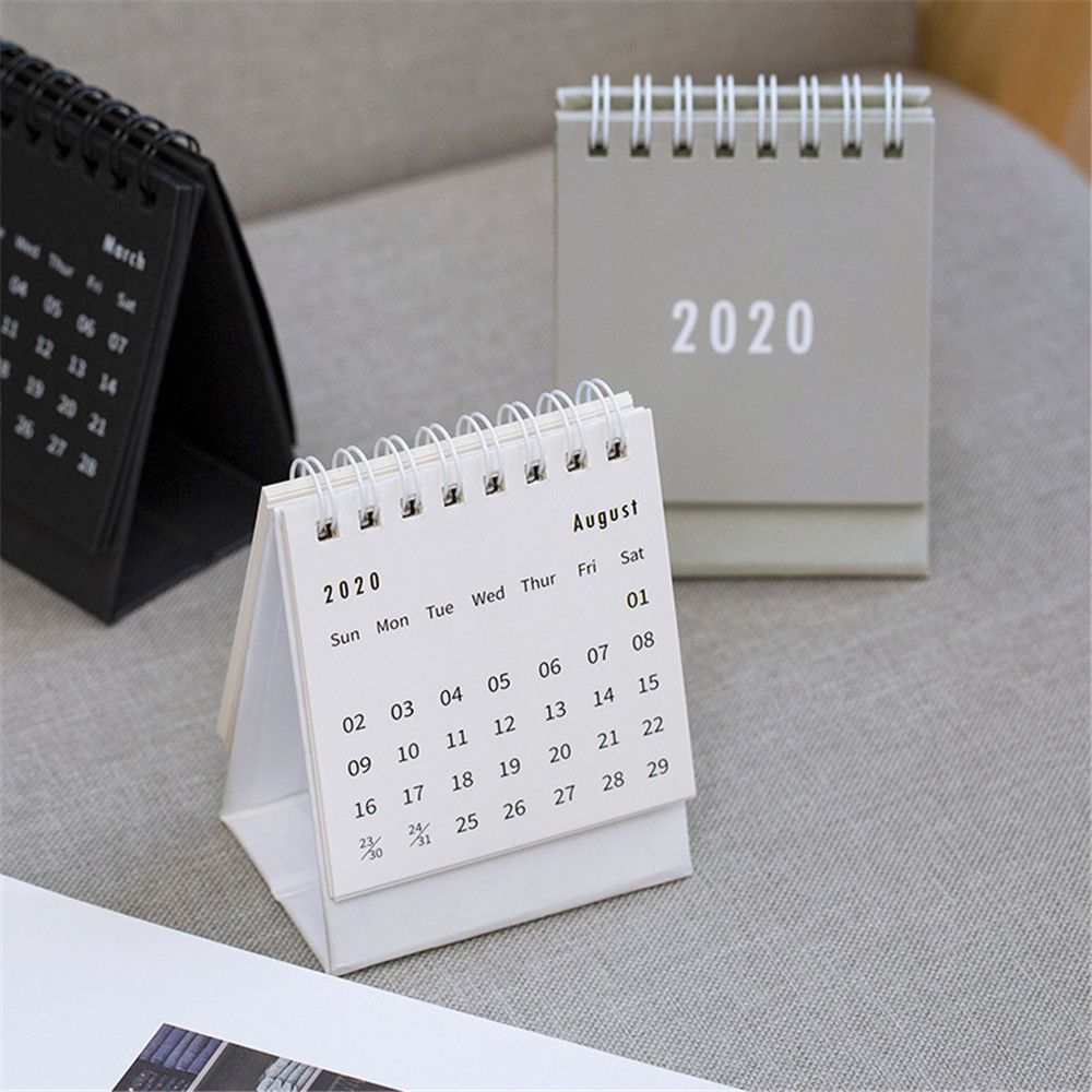 2021 simple solid color small desk calendar