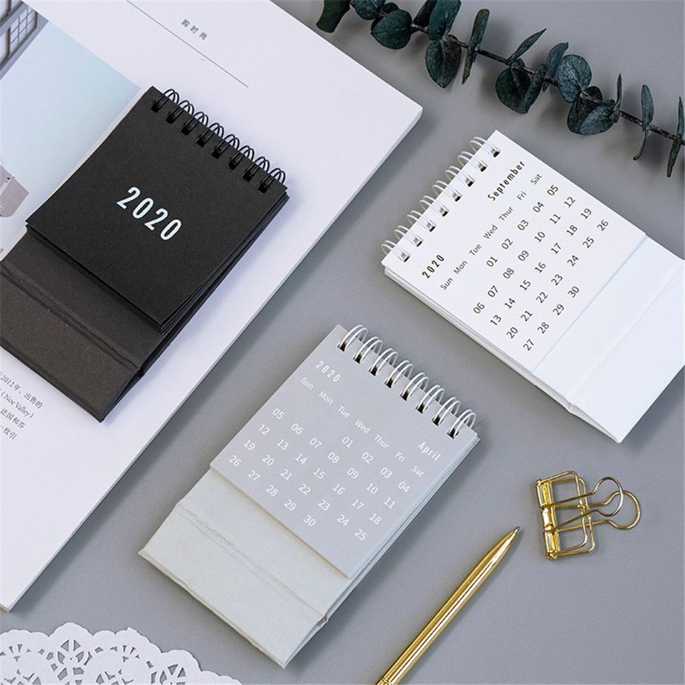 2021 simple solid color small desk calendar